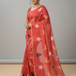 Linen cotton saree